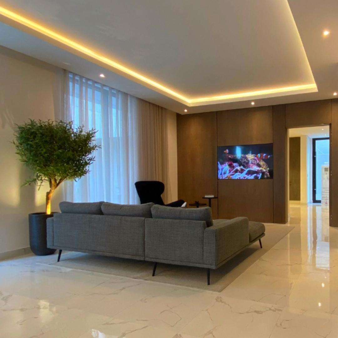 LED Lights installed in a living room