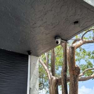 Outdoor camera installed in restaurant